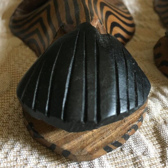 Two Small Hand Crafted Wooden African Zebra Masks - Picture 8 of 8